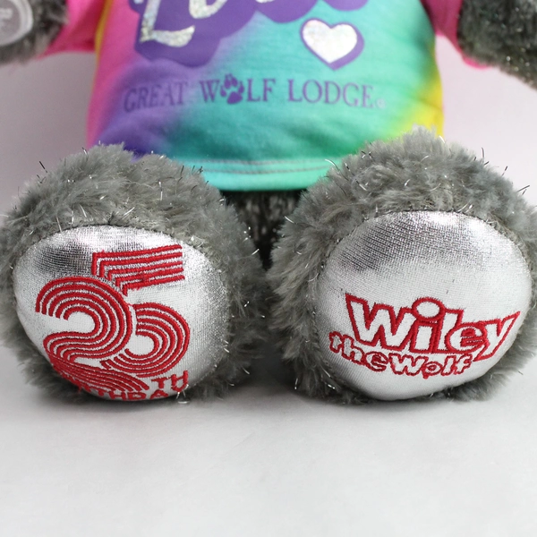Build a Bear Wiley Wolf Plushy Stuffed Animal 25th Anniversary Gray Sparkle