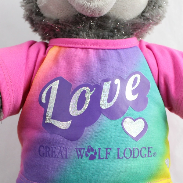 Build a Bear Wiley Wolf Plushy Stuffed Animal 25th Anniversary Gray Sparkle