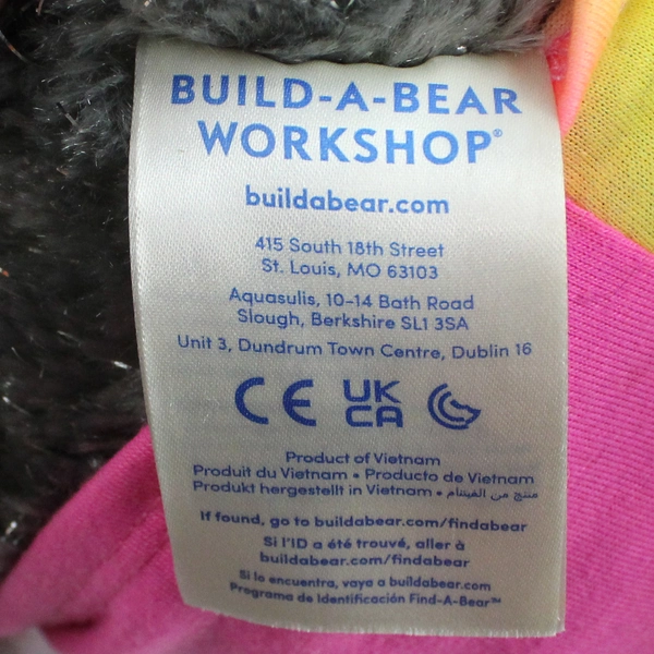 Build a Bear Wiley Wolf Plushy Stuffed Animal 25th Anniversary Gray Sparkle