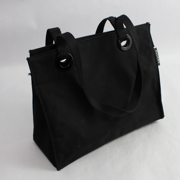 Milano Series Insulated Black Simple Lunch Bag Stylish Long Handles