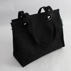 Milano Series Insulated Black Simple Lunch Bag Stylish Long Handles