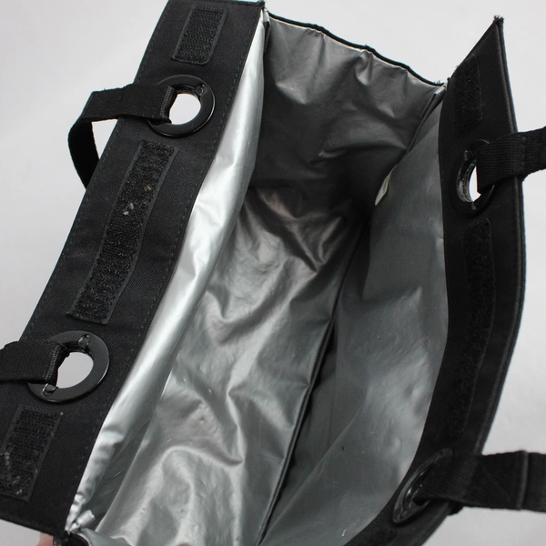 Milano Series Insulated Black Simple Lunch Bag Stylish Long Handles
