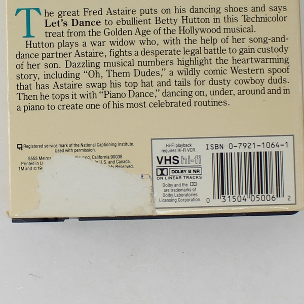 Let's Dance VHS 1950 Paramount Fred Astaire Betty Hutton