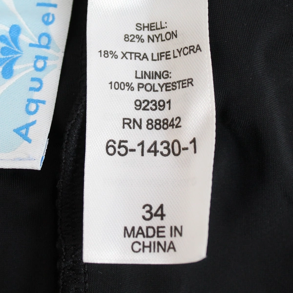 Aquabelle Plus Size Black Swim Shorts Women's Size 34