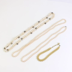 Lot of 4 Faux Pearl Necklaces Various Colors & Lengths Fashion Jewelry