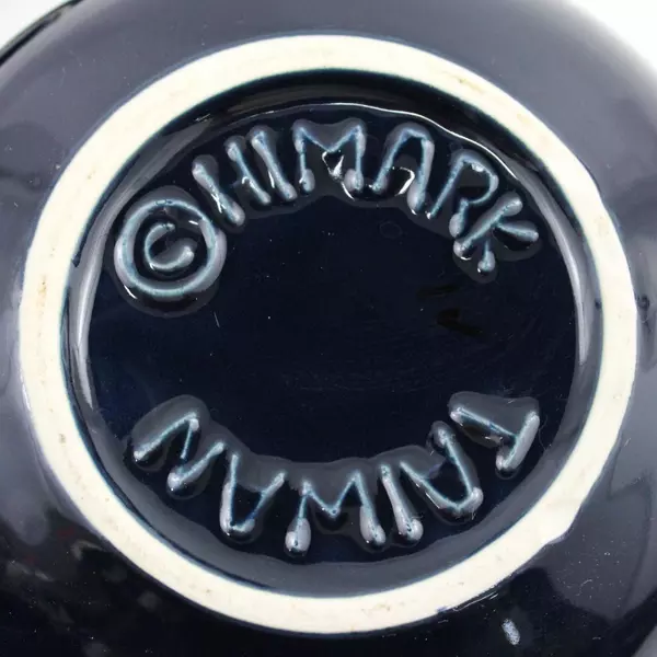 Vintage Himark Taiwan Dark Blue Ceramic Teapot Collectible Tea