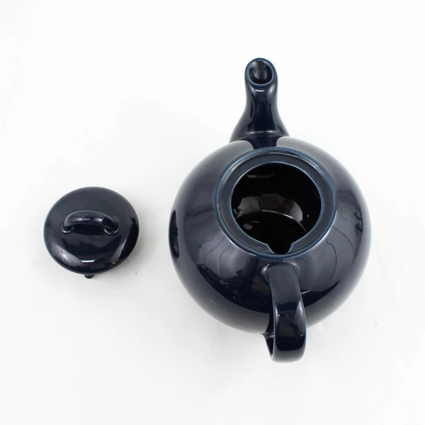 Vintage Himark Taiwan Dark Blue Ceramic Teapot Collectible Tea