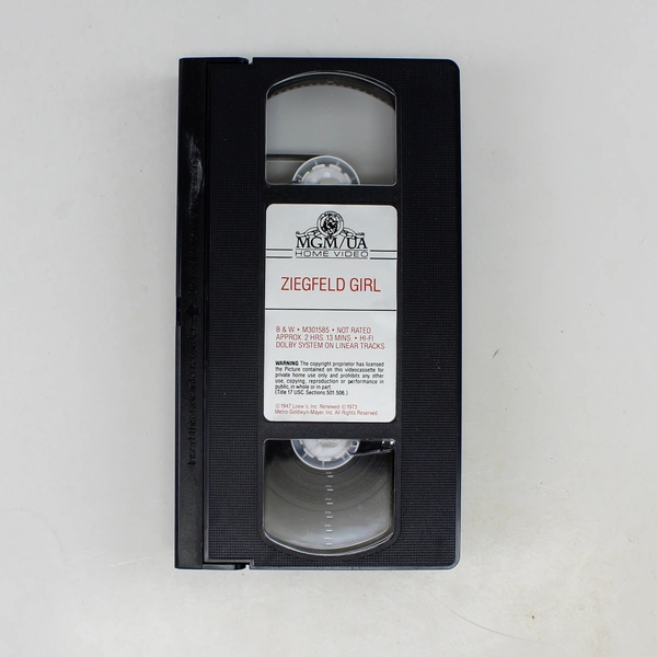 Ziegfeld Girl VHS 1993 MGM/UA James Stewart Judy Garland Lana Turner B&W 1941