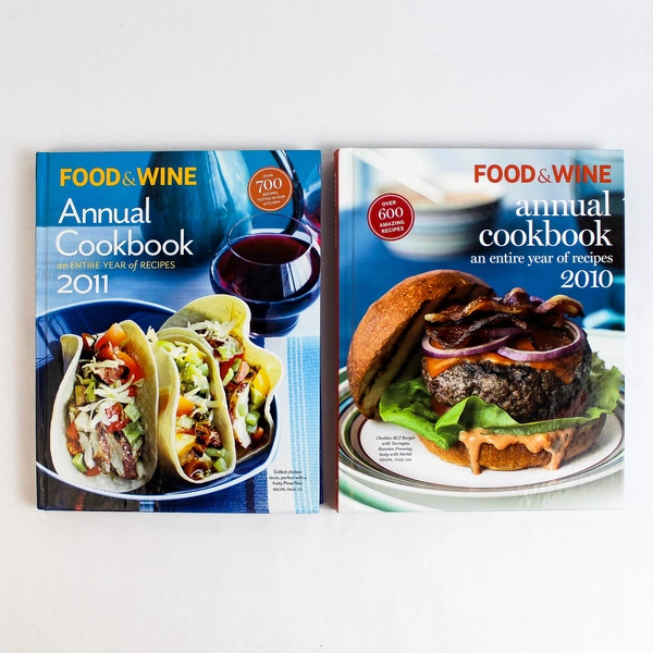 Lot Of 2 Food & Wine Annual Cookbook Recipes 2010 2011 Hardcover