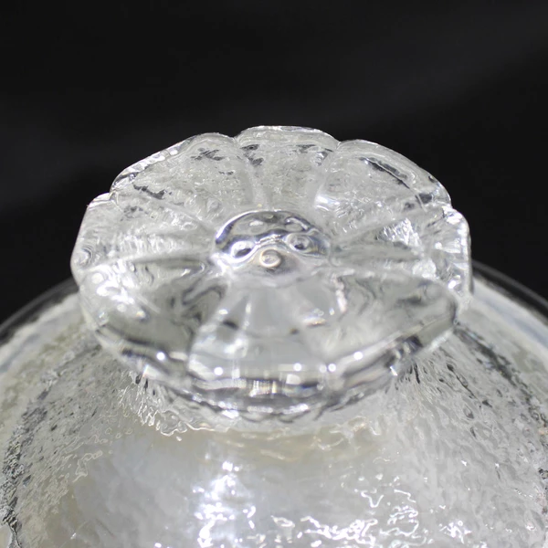 Vintage Anchor Hocking Rainflower Clear Glass Embossed Storage Jar With Lid