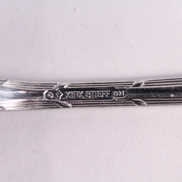 Kirk Stieff Ribbon Reed Dinner Fork Stainless Steel Flatware with Woven Pattern