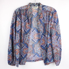 VTG Teddi of California Lightweight Sheer Button-down Shirt Women's 12