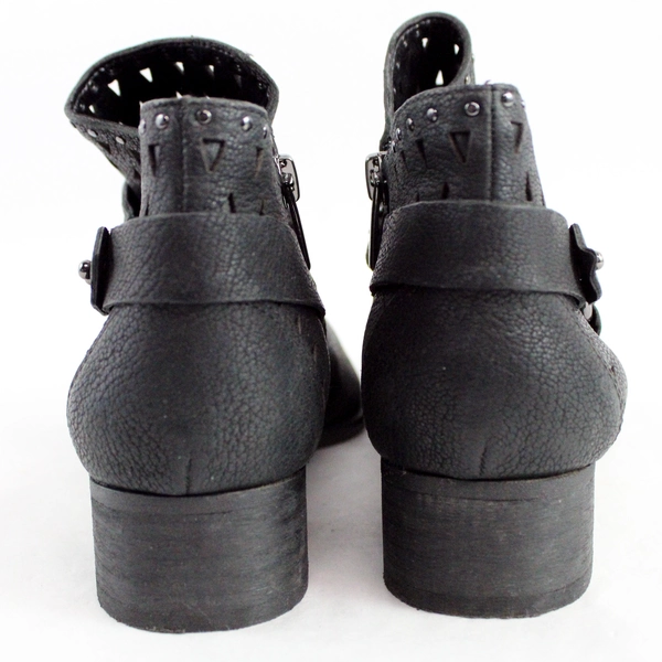 Vince Camuto Booties Low Heel Leather Black VC Calley 7.5 M