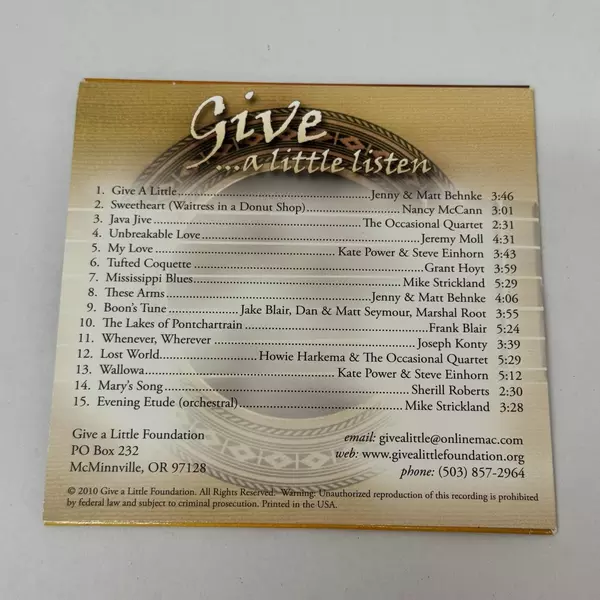 Give a Little Listen Album by Give a Little Foundation 1991 CD