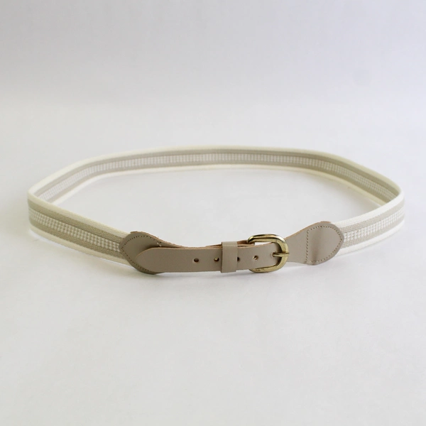 White Woven Belt Women's Size 14 Casual Fashion Accessory 32-34 Inch Waist 