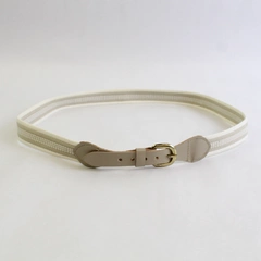 White Woven Belt Women's Size 14 Casual Fashion Accessory 32-34 Inch Waist 