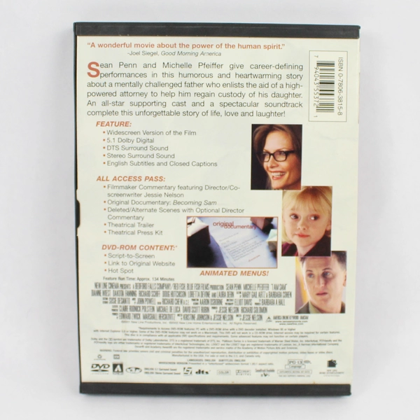 I Am Sam DVD Movie 2001 Standard Jewel Case Untested