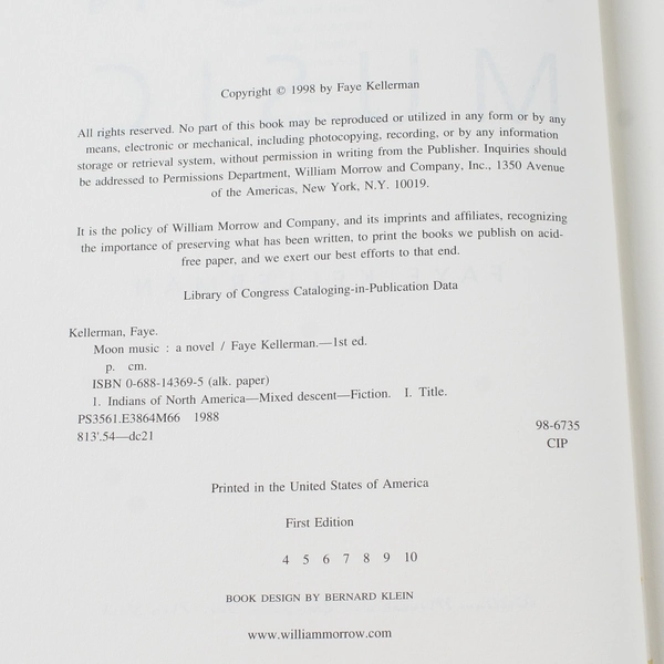 Faye Kellerman Moon Music Hardcover 1998 Book Good Condition Bestseller