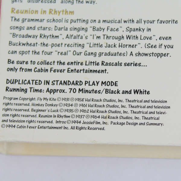 The Little Rascals Volume 1 Collectors Edition VHS 1994