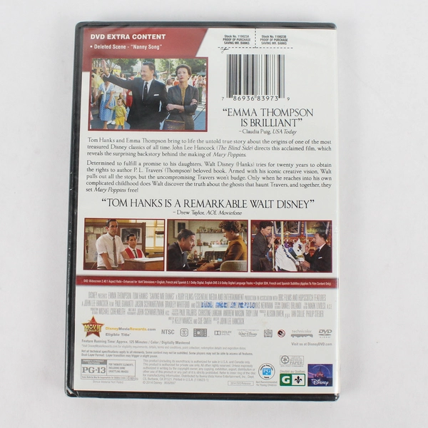 Disney Saving Mr. Banks DVD Movie 2014 Tom Hanks Sealed New