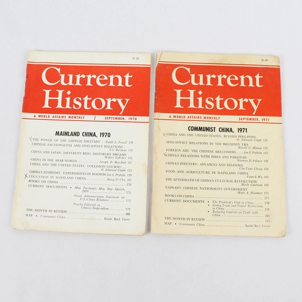 Lot of 2 Current History Magazines A World Affairs Monthly 1970-1971