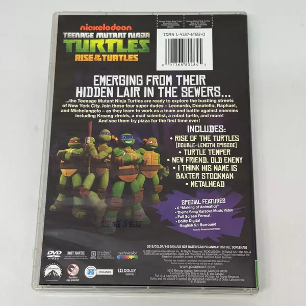 Teenage Mutant Ninja Turtles: Rise of the Turtles 2013 DVD Animated Movie