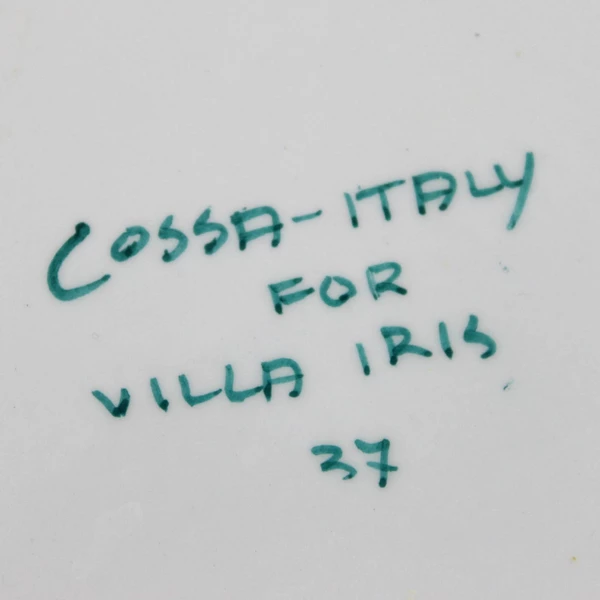 Set of 3 Cossa Italy Villa Iris Hand Painted Dinner Plates Yellow Orange Flower