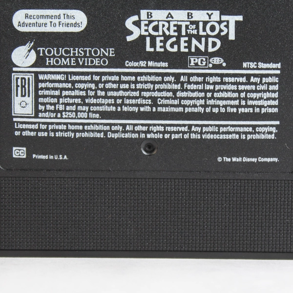 Baby Secret of the Lost Legend VHS 1996 Touchstone Home Entertainment