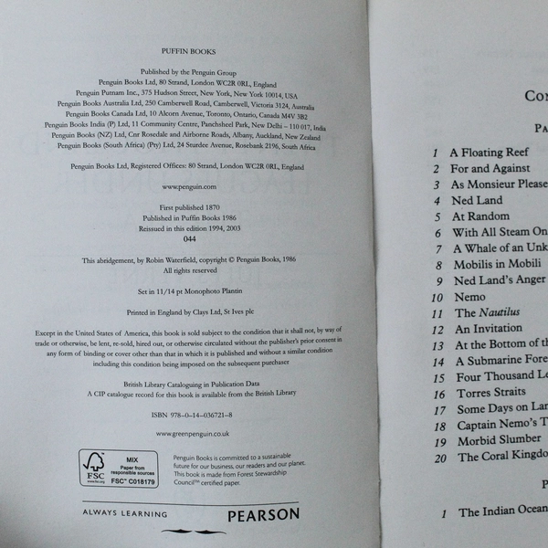 Puffin Classics Twenty Thousand Leagues Under The Sea Jules Verne PB 2003