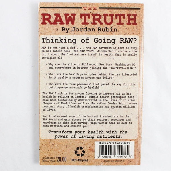 The Raw Truth by Jordan Rubin 2010 Paperback