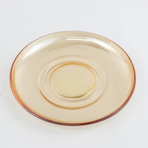 Vintage Jeanette Moderne Marigold Iridescent Carnival Glass Cup And Saucer Set