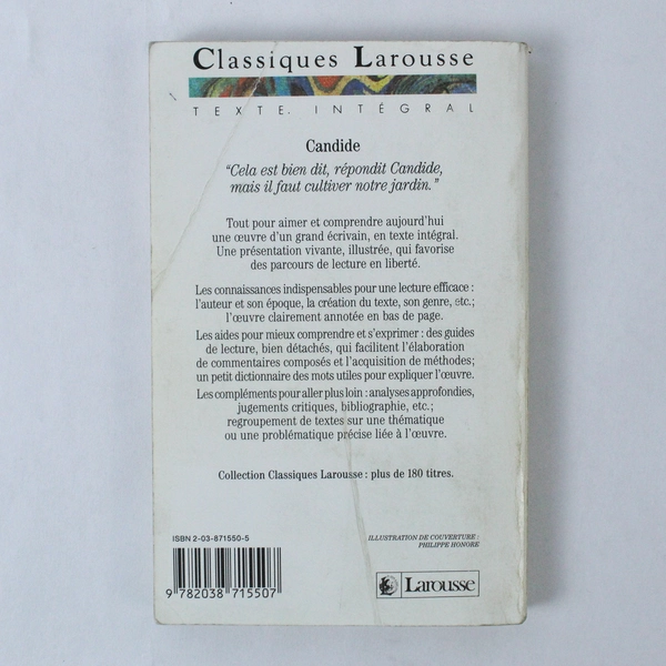 Candide by Voltaire Classiques Larousse 1989 Paperback Pre-Owned