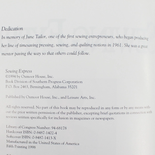 Sewing Express by Nancy Zieman 1994 Leisure Arts Paperback