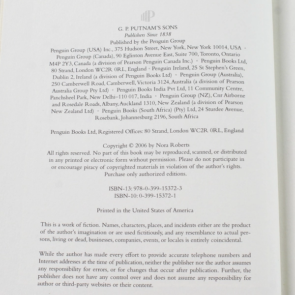 Angels Fall by Nora Roberts 2006 Hardcover Book - Good Condition