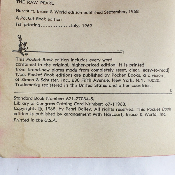 The Raw Pearl by Pearl Bailey 1968 Paperback