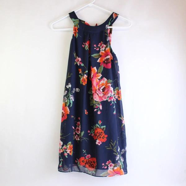 IZ Byer Women's Small Floral Sleeveless Mini Dress Multicolor Summer Dress