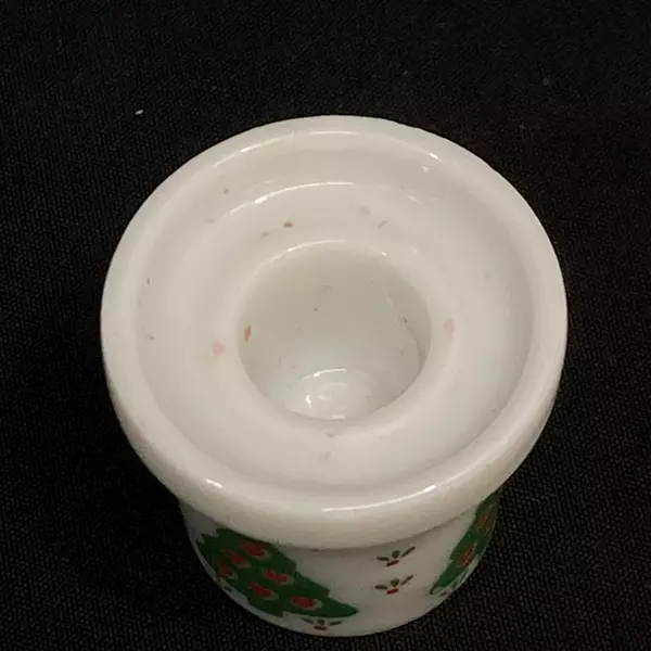 13 Porcelain Miniature Taper Christmas Candle Holders For 1/2 Inch Candles