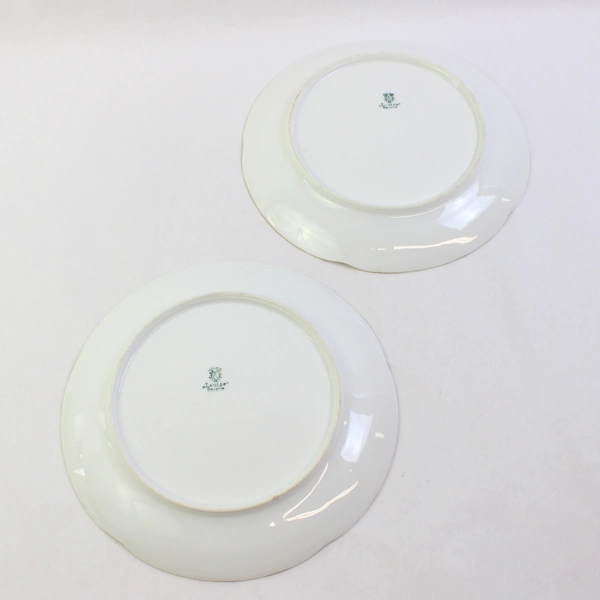 Set of 2 Antique Hand Painted J&C Louise Bavaria Porcelain Dinner Plates 9.75"