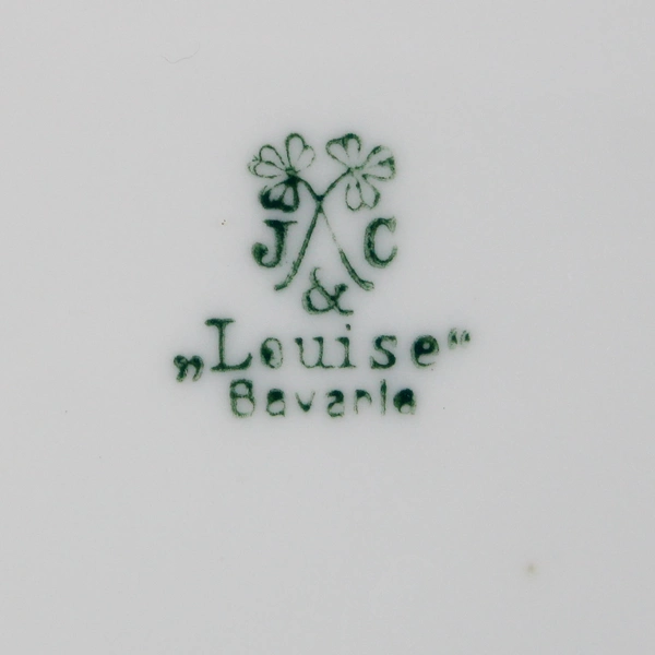 Set of 2 Antique Hand Painted J&C Louise Bavaria Porcelain Dinner Plates 9.75"