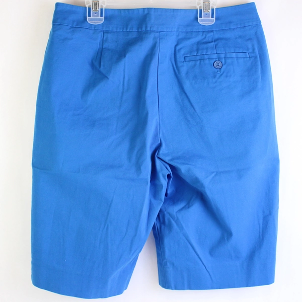 Jones New York Women's Size 8 Cerulean Blue Stretch Flat-Front Bermuda Shorts