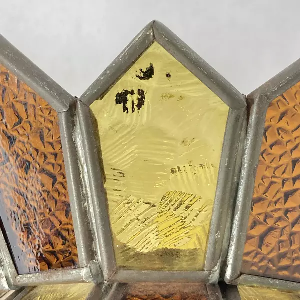 Vintage Brown and Amber Stained Glass Lamp Shade