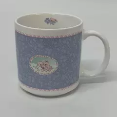 Vintage 1987 Michel And Company Dena Design Blue Flower Bear Coffee Mug