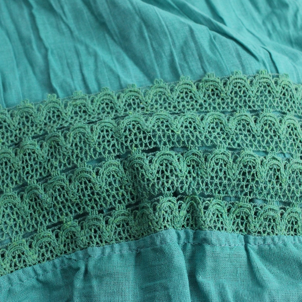 Embroidered Teal Latin-Style Sleeveless Blouse Women's Size Medium