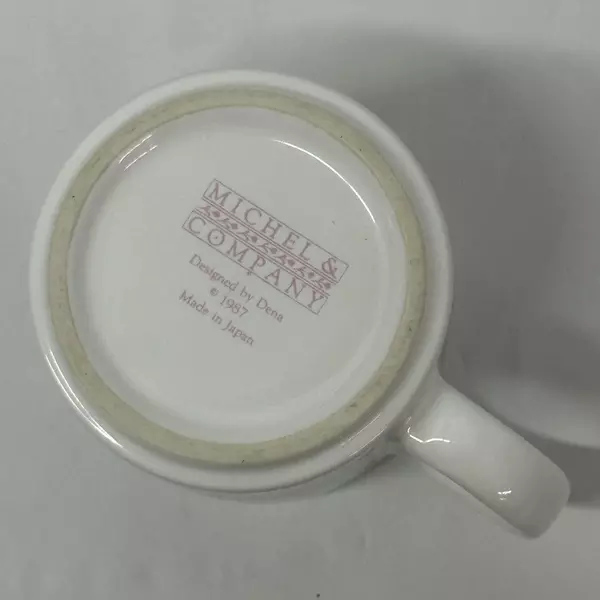 Vintage 1987 Michel And Company Dena Design Blue Flower Bear Coffee Mug