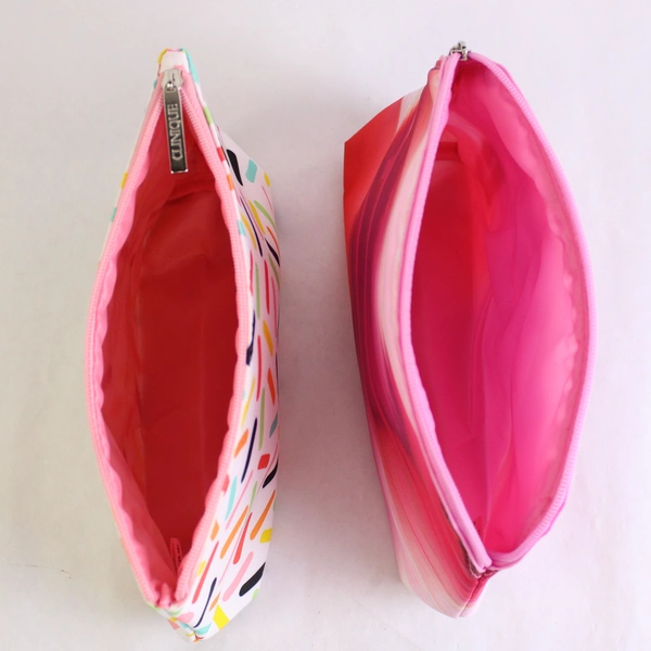 Lot of 2 Clinique Women's Cosmetic Makeup Bags