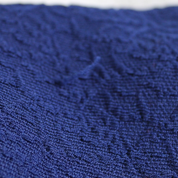 Vintage Vogue Paris Navy Blue White Midi Dress Women's Large Flawed