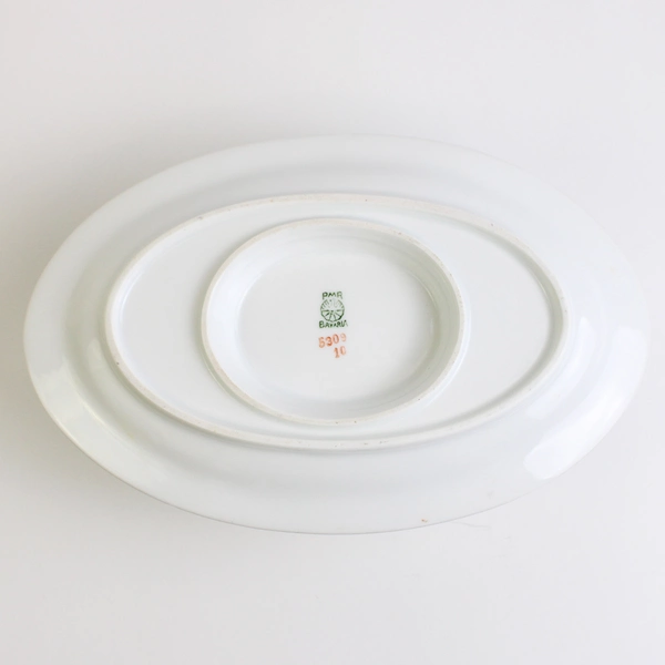 Antique PMR Jaeger And Co Gravy Boat with Under Plate 5309 Pink Roses Design