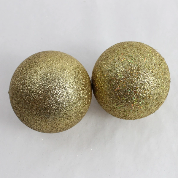 Lot of 15 Gold Glitter Christmas Ball Ornaments 1.5 and 2.5 inch