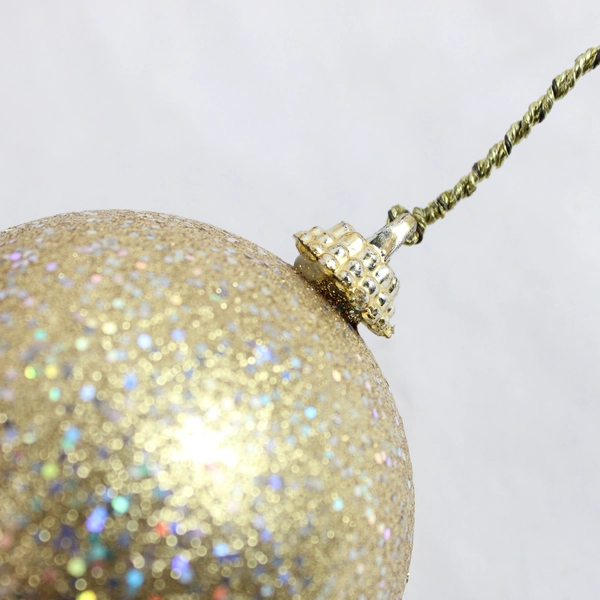 Lot of 15 Gold Glitter Christmas Ball Ornaments 1.5 and 2.5 inch