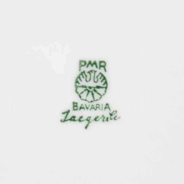 6 Antique PMR Bavaria Jaeger & Co Cereal Bowls Pink Roses Gold Trim Set